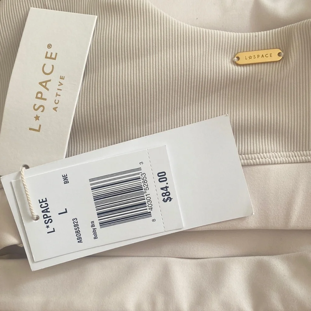 (A8) L*Space Women's Bobby‎ Bra ONLY, Color: Bone, Size Large, NWT